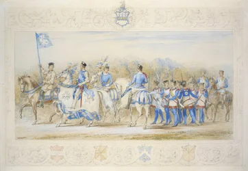 Charles Lamb Esq, Knight of the White Rose (ołówek, toaleta i kolor ciała na papierze)