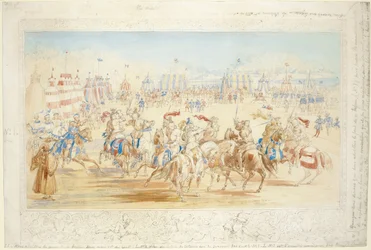 Walka wręcz (nr 1), 1839 (ołówek i wc na papierze)