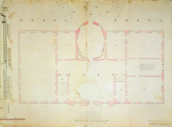 Plan Domu Prezydentów, Waszyngton, 1792 (płukanie tuszem i ołówek na papierze)