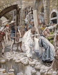 Święta kobieta ociera twarz Jezusa, ilustracja do życia Chrystusa, ok. 1886-94 (toaleta i gwasz na tekturze)