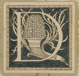 Wielka litera D, ilustracja z Życia naszego Pana Jezusa Chrystusa (tusz na papierze)