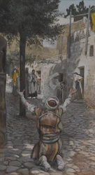 Uzdrowienie trędowatych w Kafarnaum, ilustracja z Życia naszego Pana Jezusa Chrystusa (wc nad grafitem na papierze)