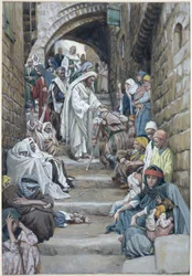 W wioskach przyprowadzano do Niego chorych, ilustracja do Życia Chrystusa, ok. 1886-94 (toaleta i gwasz na tekturze)