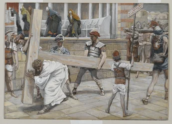 Jezus dźwigający krzyż, ilustracja z Życia Pana naszego Jezusa Chrystusa, 1886-94 (wc nad grafitem na papierze)