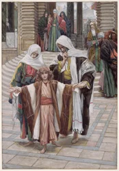 Jezus znaleziony w świątyni, ilustracja do Życia Chrystusa, ok. 1886-94 (toaleta i gwasz na tekturze)