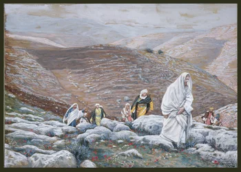 Jezus idzie do Jerozolimy, ilustracja do życia Chrystusa, ok. 1886-94 (toaleta i gwasz na tekturze)