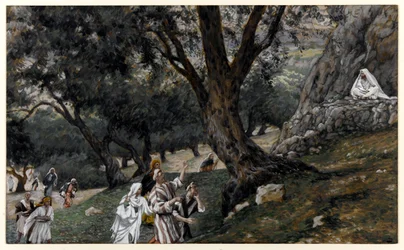 Jezus wyszedł na pustynię, ilustracja do Życia Chrystusa, ok. 1884-96 (toaleta i gwasz na tekturze)
