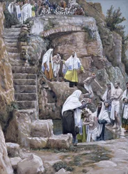 Uczniowie Jezusa Chrztu, ilustracja do życia Chrystusa, ok. 1886-94 (toaleta i gwasz na tekturze)