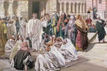 Faryzeusze pytają Jezusa, ilustracja do Życia Chrystusa, ok. 1886-96