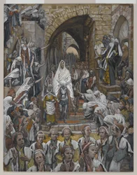 Procesja ulicami Jerozolimy, ilustracja z Życia Pana naszego Jezusa Chrystusa, 1886-94 (wc nad grafitem na papierze)