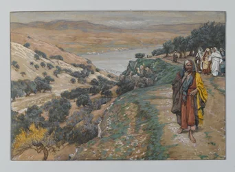 Bogaty młodzieniec odszedł smutny, ilustracja z Życia naszego Pana Jezusa Chrystusa, 1886-96 (wc nad grafitem na papierze)