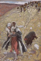 Kozioł ofiarny, ilustracja do życia Chrystusa, ok. 1886-94 (toaleta i gwasz na tekturze)