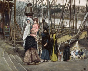 Pobyt, Egipt, ilustracja do Życia Chrystusa, ok. 1886-94 (toaleta i gwasz na tekturze)