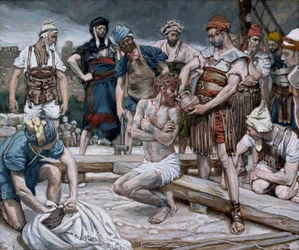 Wino zmieszane z mirrą, ilustracja do Życia Chrystusa, ok. 1884-96 (toaleta i gwasz na tekturze)
