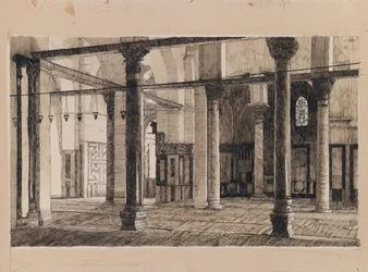 Transept Meczetu El-Aksa, ilustracja z Życia naszego Pana Jezusa Chrystusa (tusz i grafit na tekturze)