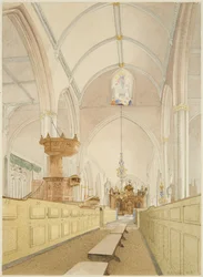 Wnętrze kościoła Temple, patrząc na wschód