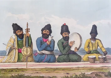 Perscy muzycy z Drugiej podróży przez Persję 1810-16, ryty przez Theodore