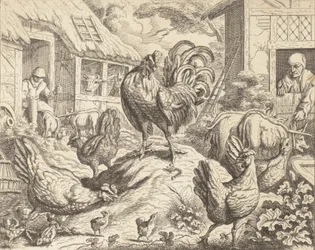 Kogut i drogocenny kamień, z Bajek Ezopa, ok. 1760.