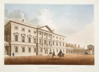 Leinster House, Dublin, 1792 (ręcznie barwiony grawer)