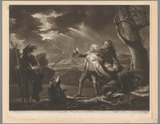 David Garrick als koning Lear met de graaf van Kent en Edgar vermomd als Tom in een stormachtig landschap   1374708   pl       polish Successfully Translated  Original: The Flight into Egypt with a Shepherd Watching from Behind a Tree Translat: The Flight 