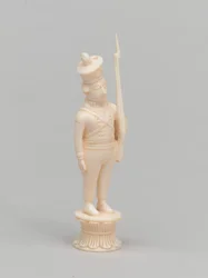 Biały pionek, figura szachowa, Indie, 1820 ok