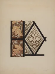 Okno ze szkła malowanego, ok. 1900 r. 1937.