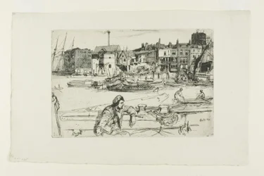 Black Lion Wharf, z serii szesnastu rycin przedstawiających sceny nad Tamizą („Zestaw Tamizy”)