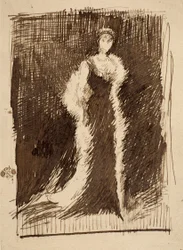 Szkic według „Kompozycji w czerni: Lady Meux”