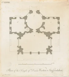 Weston-under-Lizard - Świątynia Diany: grawerowanie, bd [c 1765-1770] (druk)