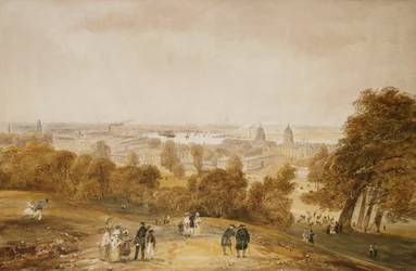 Widok Londynu z Greenwich,