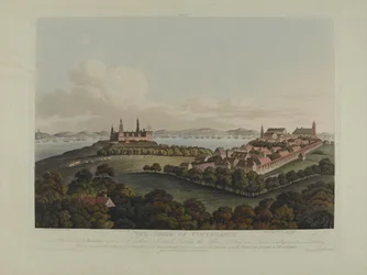 Dania 1807: Oblężenie Kopenhagi, ryty Robert Pollard (1792-1867) i Joseph Constantine Stadler (1780-1812) wydane w 1807 (kolorowa akwatinta)