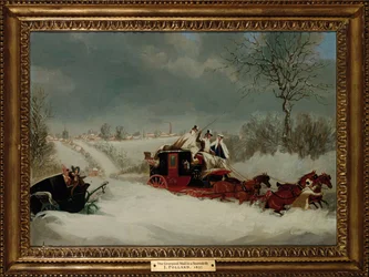 Liverpool Mail podczas śnieżycy w pobliżu St. Albans, 1837