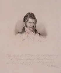 Portret Johanna Bernharda Logiera (1777-1846) sztychowany przez H. Meyera (grafika)