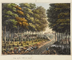 Edge of the Foret de Soignes, z „Relacji historycznej z bitwy pod Waterloo”, 1817 (kolorowa akwatinta)