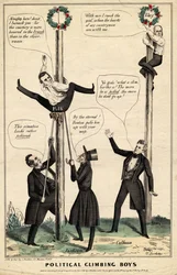 Polityczna wspinaczka chłopców, wydana przez J Baillie, H Bucholzer, New York, 1844