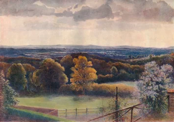 „Widok ze wzgórza Coneyhurst, Ewehurst”, 1911, 1914
