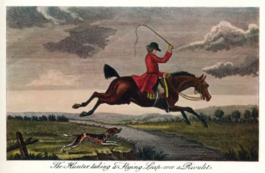 Łowca wykonujący skok przez strumyk, c1740, 1922