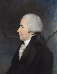 Generał Alexander Hamilton (pastel na szarym papierze)