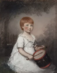 Miss Collard jako dziecko (pastel na szarym papierze)