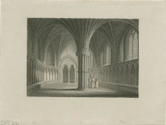 Wnętrze katedry w Lichfield - kapitularz: staloryt, bd [ok. 1815] (druk)