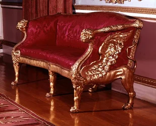 Sofa ze skrzydlatymi wspornikami z końca lwa, ok. 1760 (patrz również 148804)