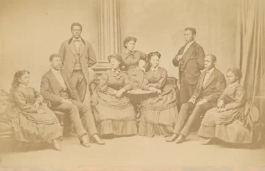 Carte-de-visite Śpiewaków Jubileuszowych, 1872, wydrukowana później.