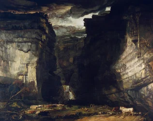 Gordale Scar (Widok Gordale, w Manor of East Malham w Craven, Yorkshire, własność Lorda Ribblesdale)