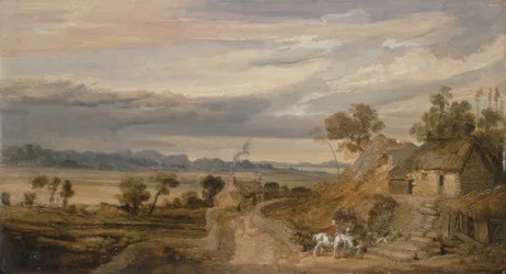 Pejzaż z chatami, ok.1802-07 (olej na desce)
