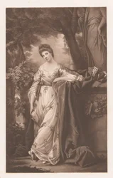Portret van Frances Abington-Barton als Thalia