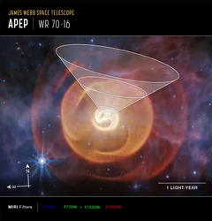Wolf-Rayet Apep (zdjęcie wykonane przez instrument MIRI Compass)