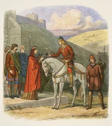 Edward zamordowany w Corfe, 18 marca 978, z A Chronicle of England BC 55 to AD 1485, wydanej w Londynie, 1863