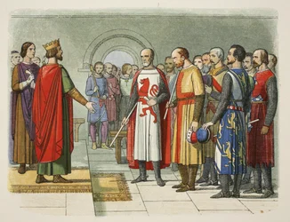 Król Henryk III i jego parlament, Westminster, 1258, od A Chronicle of England BC 55 do AD 1485, wyd. Londyn, 1863 r.