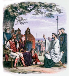 Św. Augustyn przemawia do króla Ethelberta i królowej Berty, XIX w.