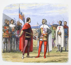Czarny Książę wymusza amnestię na Piotrze Okrutnym, Hiszpania, 1367, 1864